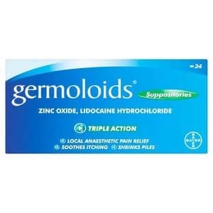Image of Germoloids Haemorrhoids and Piles Suppositories 24 Pack