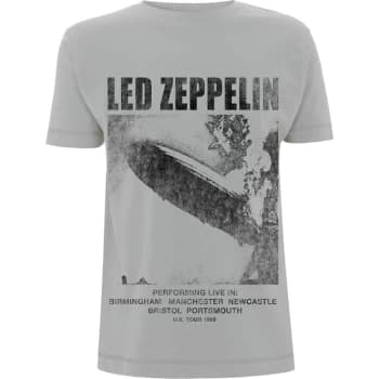 Image of Led Zeppelin - UK Tour '69 LZ1. Unisex Large T-Shirt - Grey