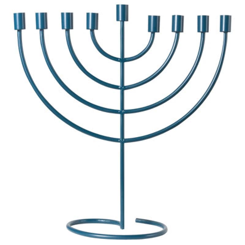 Image of Beliani Candle Holder Amora Metal 50 Cm Blue