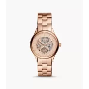 Image of Fossil Womens Modern Sophisticate Automatic Rose Gold-Tone Stainless Steel Watch - Rose Gold