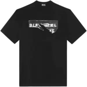 Image of Diesel Peel-Off T-Shirt - Black