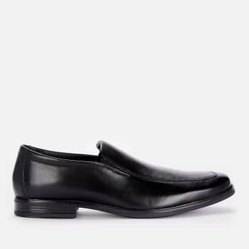 Image of Clarks Mens Howard Edge Leather Slip-On Loafers - Black - UK 11