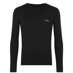 Image of Emporio Armani Monogram Long Sleeve T-Shirt Black Size L Men
