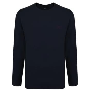 Image of Hugo Boss Long Sleeve Logo T-Shirt Navy Size L Men