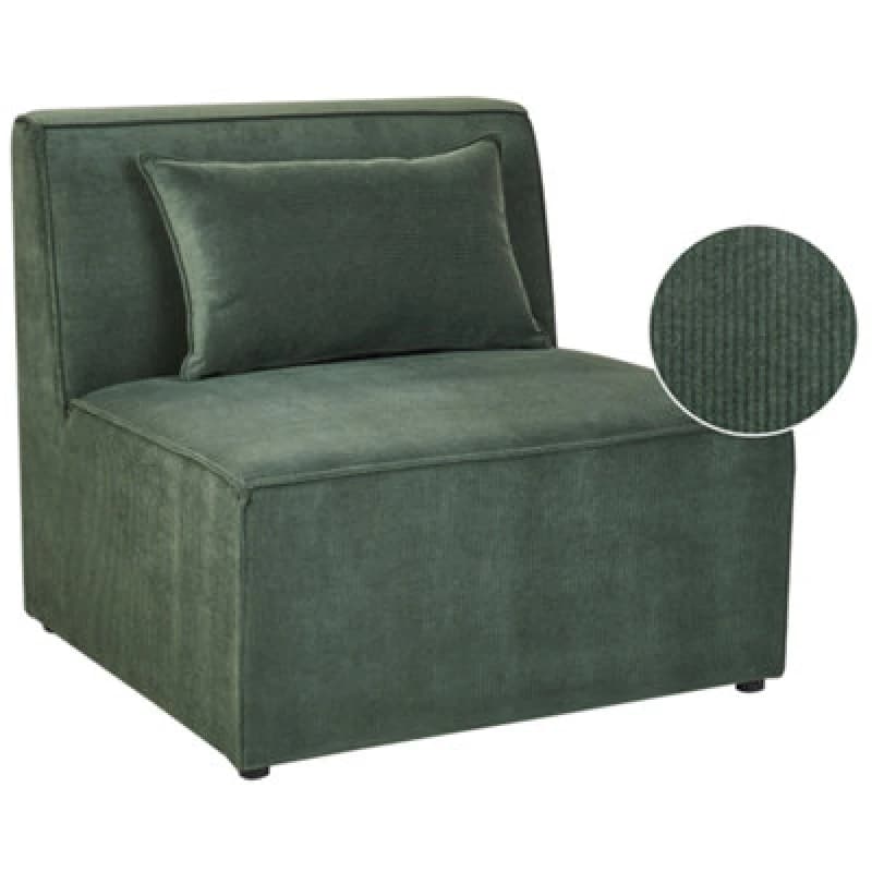 Image of Beliani 1-Seat Section Lemvig Corduroy Green