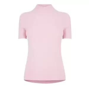 Image of Hugo Sharize High Neck Ribbed Top - Pink