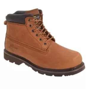 Image of Grafters Mens 6 Eye Padded Leather Work Boots (8 UK) (Light Brown)