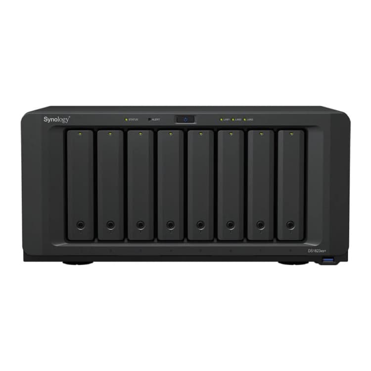 Image of Synology Synology DiskStation DS1823xs+ NAS Tower Ryzen Embedded V1780B 8GB DDR4 96 TB HDD DiskStation Manager Black DS1823XS+/96TB SATA