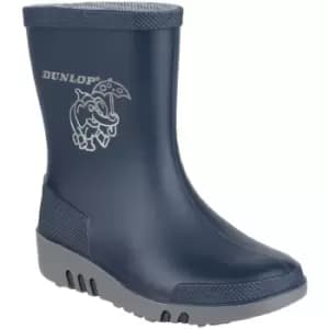 Image of Dunlop Boys Mini Elephant Waterproof PVC Welly Wellington Boots UK Size 8 (EU 26) Toddler