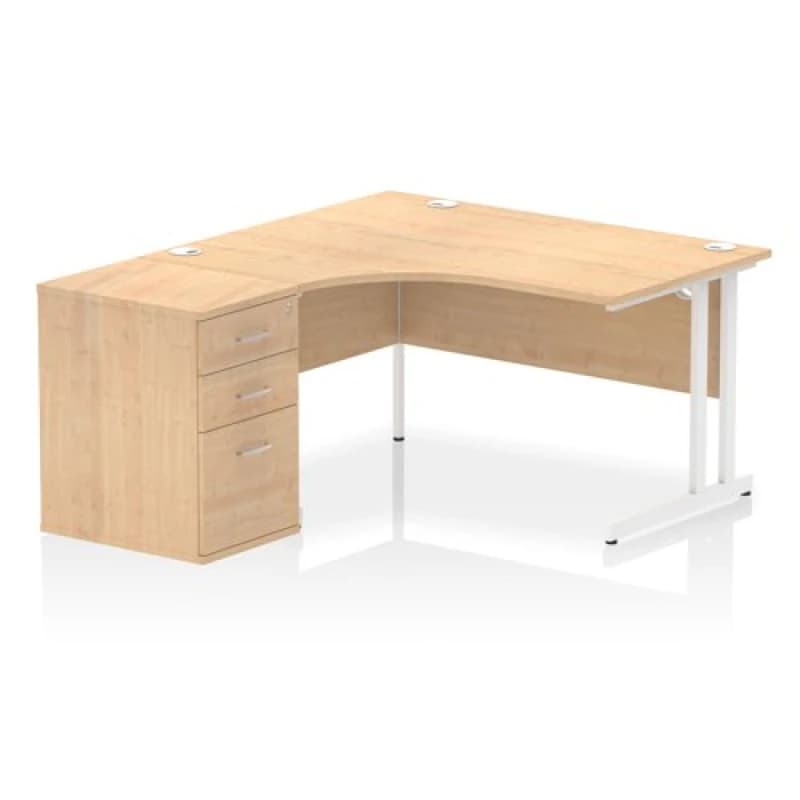Image of Dynamic Office Solutions Impulse 1400mm Cantilever Left Crescent Desk Workstation I004247