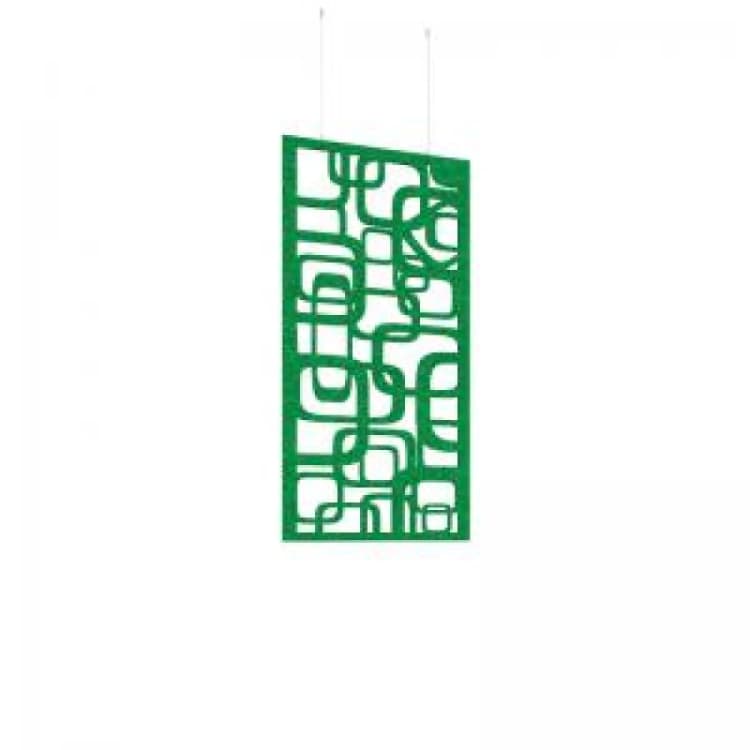 Image of Piano Chords Acoustic Patterned Hanging Screens In Dark Green H1200 x W600mm with Hanging Wires And Hooks - Bygone (4 Pack)