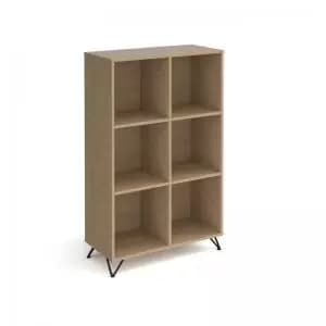 Image of Tikal cube storage unit 1370mm high with 6 open boxes and black