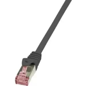 Image of LogiLink CQ2073S RJ45 Network cable, patch cable CAT 6 S/FTP 5m Black Flame-retardant, incl. detent