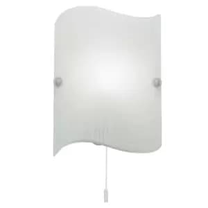 Image of Dimmable LED Wall Light Wave Pattern Opal Glass Shade Office Hall Lamp Lighting