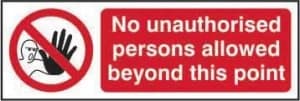 Image of NoPersons Allowed Beyond This Point Sign