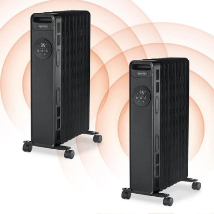 Image of Igenix Digital Oil Filled Radiator (Pack of 2) Black