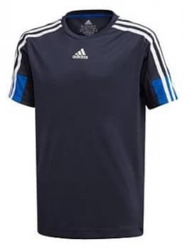 Image of Adidas Boys A.R. 3-Stripes T-Shirt - Navy