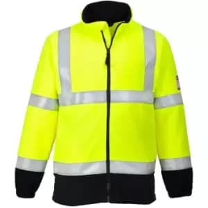 Image of Portwest - FR31YERXXL - sz 2XL Flame Resistant Anti-Static Hi-Vis Fleece - Yellow - Yellow