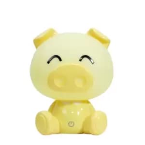 Image of Piggy Integrated LED Childrens Table Lamp, Yellow