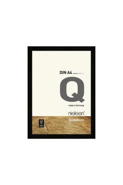 Image of Nielsen Quadrum A4 Wooden Picture Frame With Protective Glass Front Black