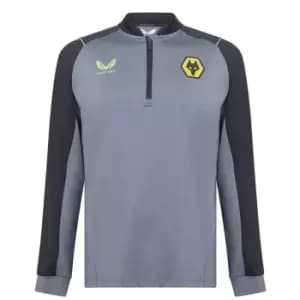 Image of Castore Wolves quarter Zip Drill Top Mens - Black
