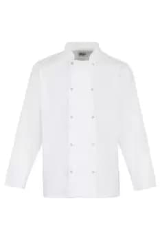 Image of Studded Front Long Sleeve Chefs Jacket Chefswear