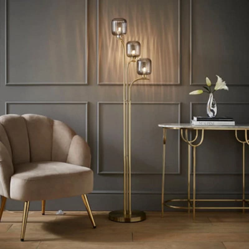 Image of Ribbed Glass Floor Lamp