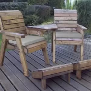 Image of Charles Taylor Deluxe Lounger Set Angled with Grey Cushions
