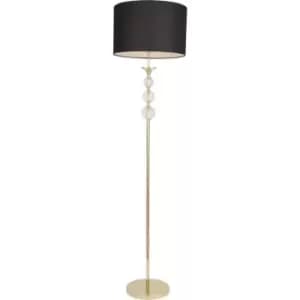 Image of Zumaline Rea Floor Lamp with Shade, Gold, Black, 1x E27