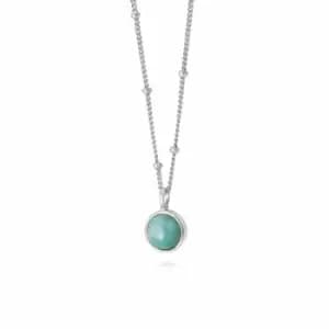 Image of Daisy London Jewellery 925 Sterling Silver Amazonite Healing Stone Necklace Sterling Silver