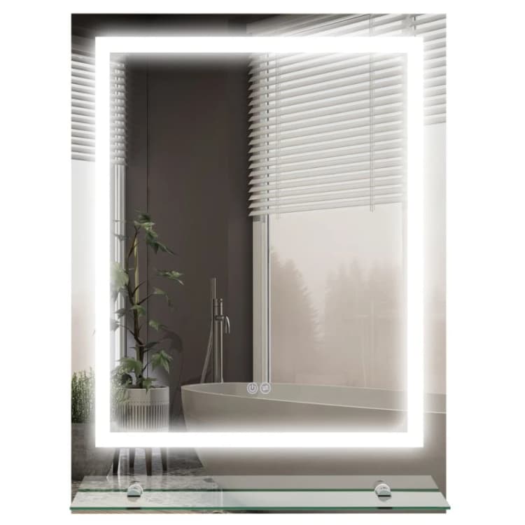 Image of Kleankin LED Bathroom Mirror With 3 Colours, Anti-fog Film, White 834-663V01CR