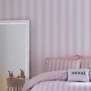 Image of Stripe Tease Wallpaper Muriva Modern Contemporary Pink White Teenager - Sassy B