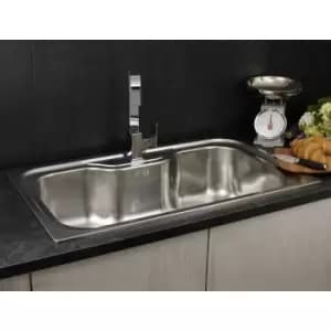 Image of Reginox Jumbo Inset Kitchen Sink Stainless Steel Large Bowl Waste 1 Tap Hole - Silver
