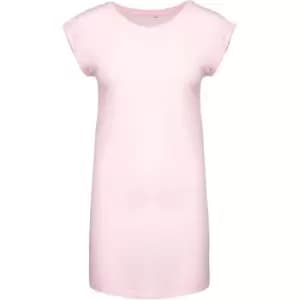 Image of Kariban Womens/Ladies T-Shirt Dress (L/XL) (Pale Pink)
