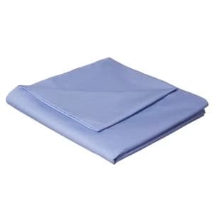 Image of Catherine Lansfield Cornflower Blue Non-Iron Plain Dye Flat Sheet - Single