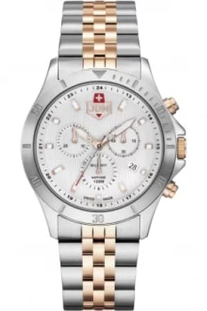 Image of Gents JDM Military Delta Chrono Rose Bi Colour Silver Dial Watch JDM-WG009-02