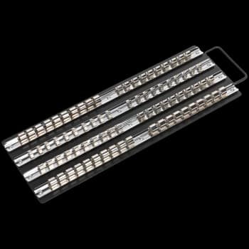 Image of Sealey 1/4", 3/8" and 1/2" Drive Socket Rail Tray Combination