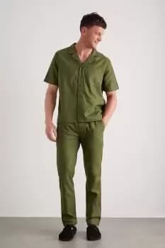 Image of Khaki Linen Trousers