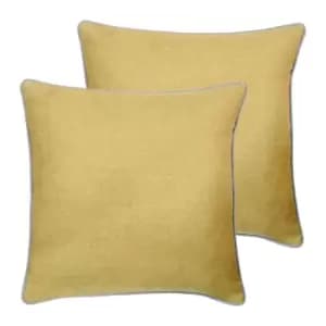 Image of Paoletti Bellucci Twin Pack Polyester Filled Cushions Ochre/Light Grey 45 x 45cm