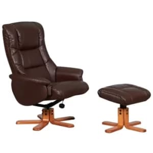 Image of Chicago Luxury Reclining Chair Brown/Cherry