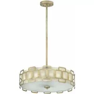 Image of Loops - 4 Bulb Ceiling Pendant Light Fitting Silver Leaf LED E27 60W Bulb