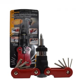 Image of Sprotek 15-in-1 Ratchet Screwdriver Set - With Hex, Philips, Torx Bits