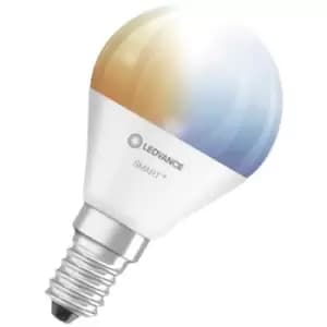 Image of LEDVANCE 4058075778634 LED (monochrome) EEC F (A - G) E14 Teardrop shape 4.9 W = 40 W Warm white to cool white (Ø x H) 47mm x 47mm