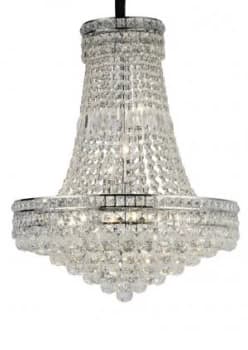 Image of Ceiling Pendant Chandelier 14 Light Polished Chrome, Crystal