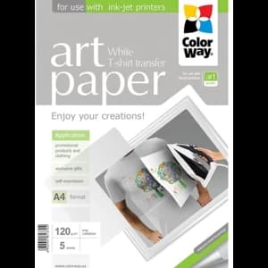 Image of ColorWay Art T-Shirt transfer Paper Light 120g/m² A4 5 Sheets