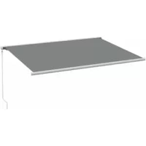 Image of Outsunny 4x3m Full Cassette Electric Retractable Awning for Patio Door Window - Grey