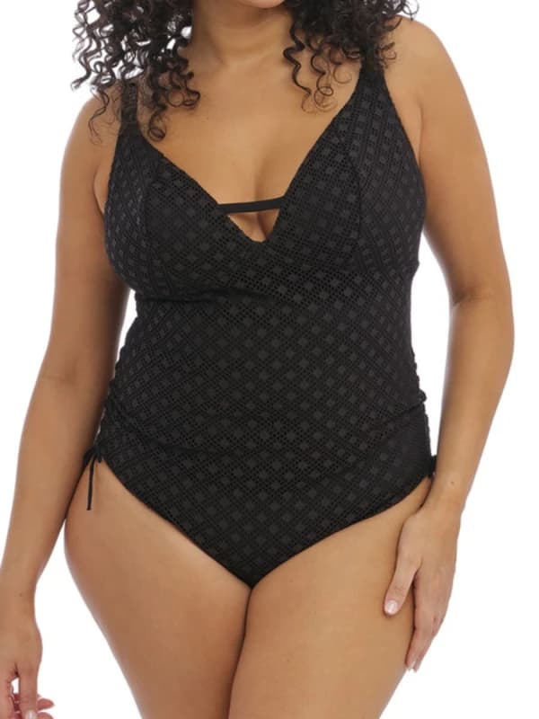 Image of Elomi Womens Bazaruto Non Wired Swimsuit in Black Size: 36H/HH Black Female 36H/HH