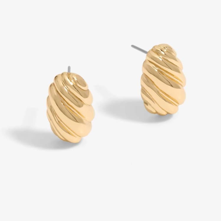 Image of Mood Mood Gold Polished Quilted Stud Earrings Gold