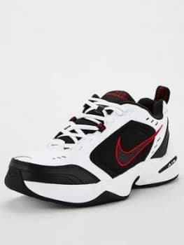 Image of Nike Air Monarch IV - White/Black/Red, White/Black//Red, Size 10.5, Men