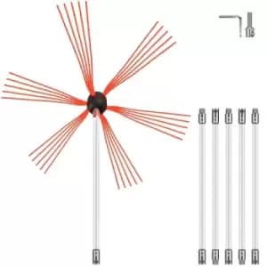 Image of VEVOR Flexible Chimney Sweep Rods, 20FT Chimney Cleaning Kit, Nylon Sooteater Chimney Cleaning Kit Flexible Brush Head Chimney Sweeping Rods Easy Conn